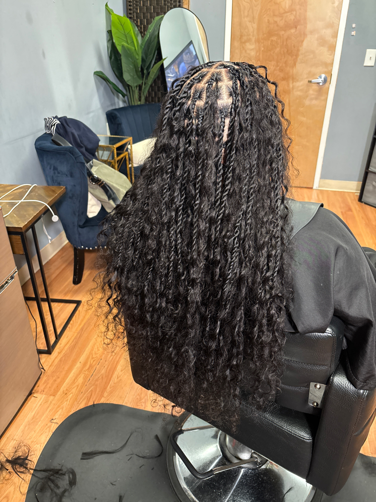 Smedium Boho Knotless Twists at JCTouch Salon in Parkville, MD