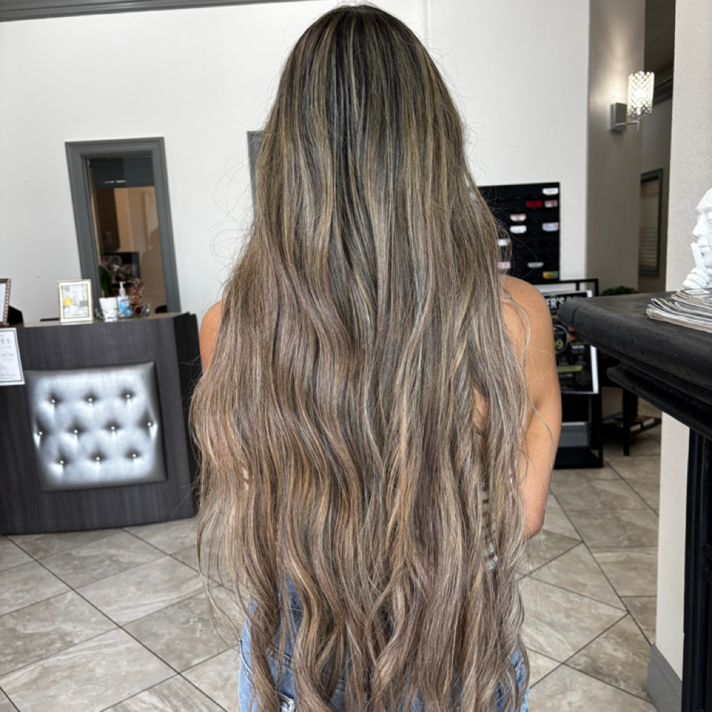 Balayage Long Hair at Hairxtanya in Fort Worth, TX