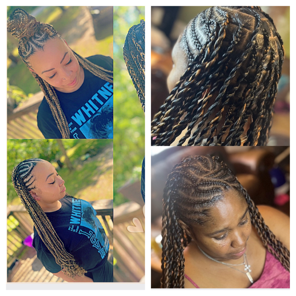 Half Cornrows/ Half Knot/Rope Twist at Ms.BBTB in Bolivia, NC
