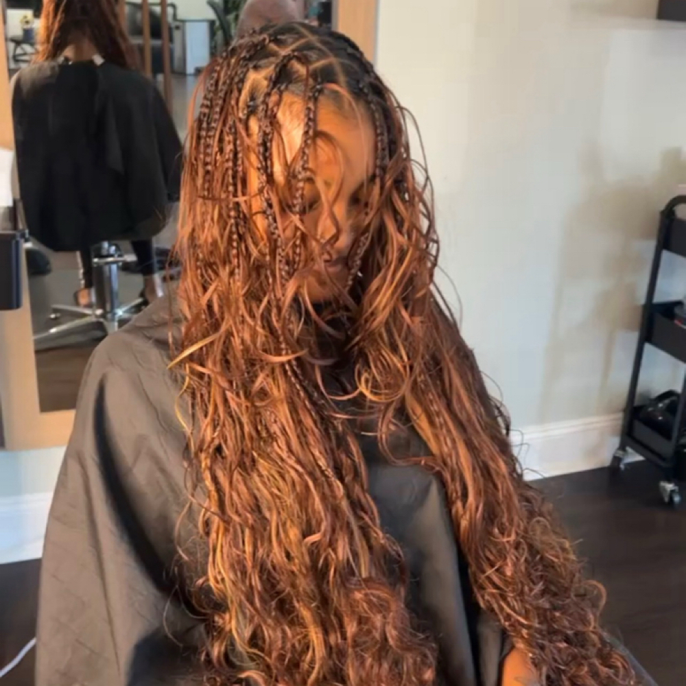 medium French curl braids