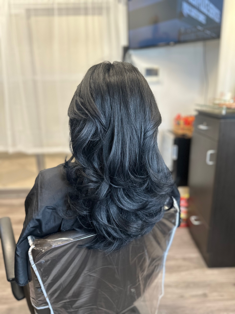 AllOverColor *solid color*+haircut