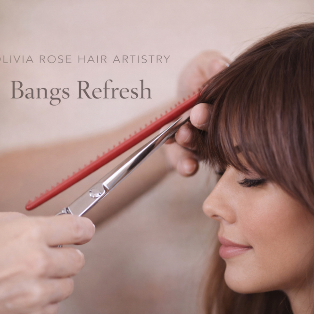 Bang Trim at Olivia Rose Hair Artistry in Pearland, TX