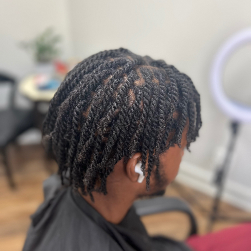Natural Hair Two-Strand Twists at WestAfrican Beauty Junction Braids in Prosper, TX