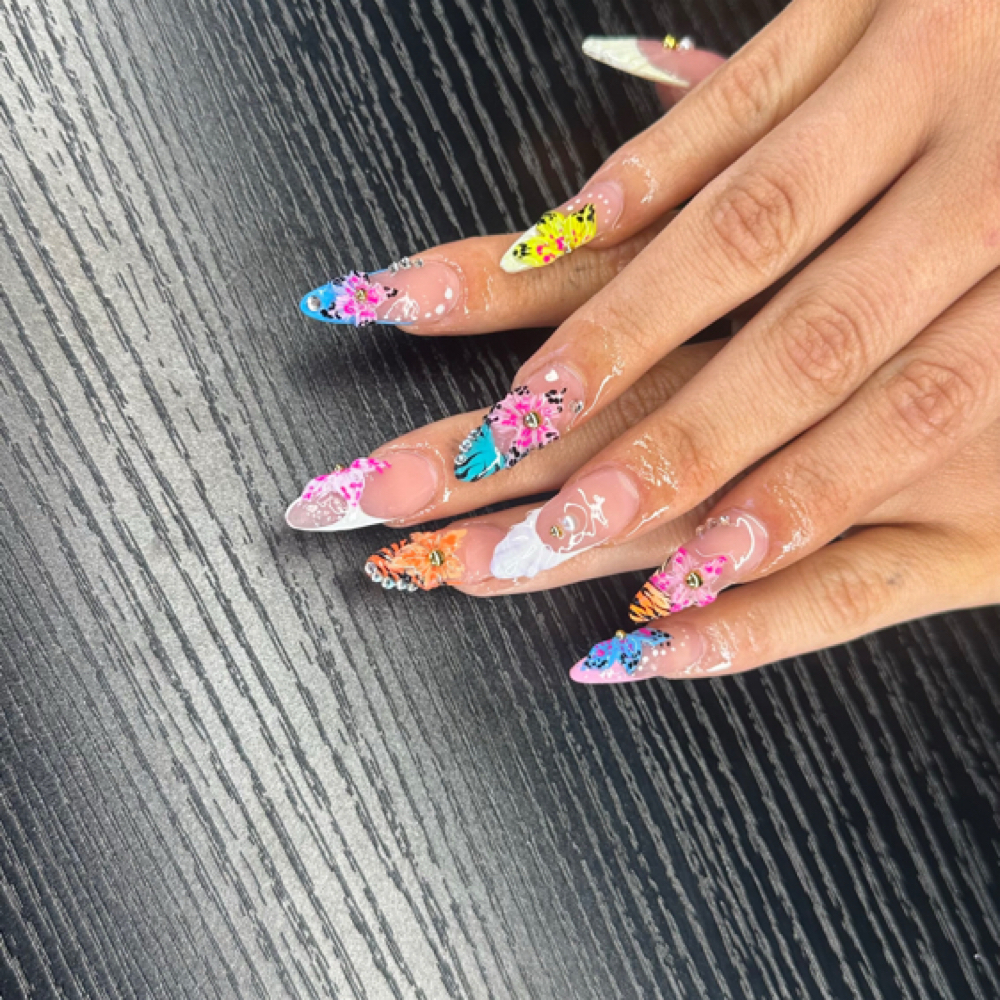 Gel-xAlmond/Stiletto tier Two at Polished Perfection in Burleson, TX
