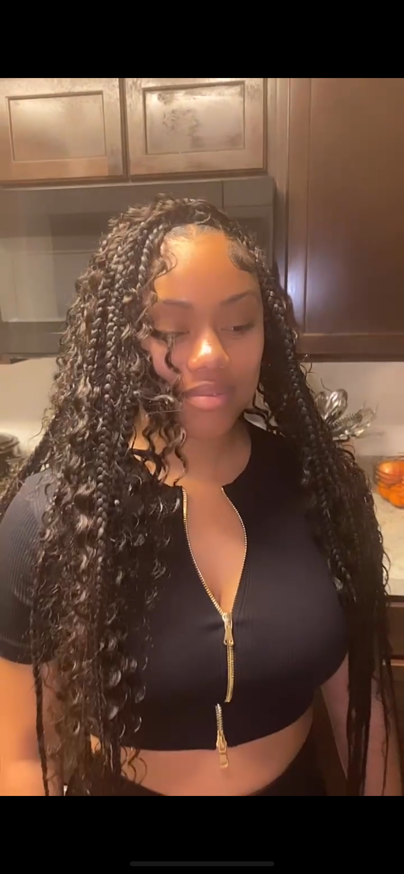 Medium Boho knotless braids