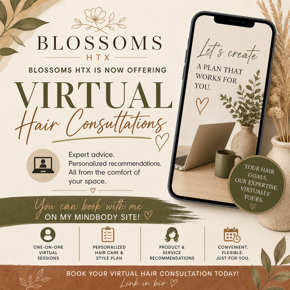 Online Consultation at Blossoms HTX Hair Studio in Spring, TX
