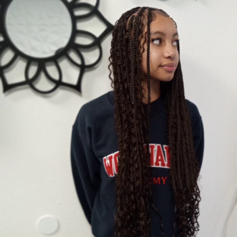 Boho Knotless Smedium Waist Length at Sleek Touch By Ty Hair Braiding in Atlanta, GA