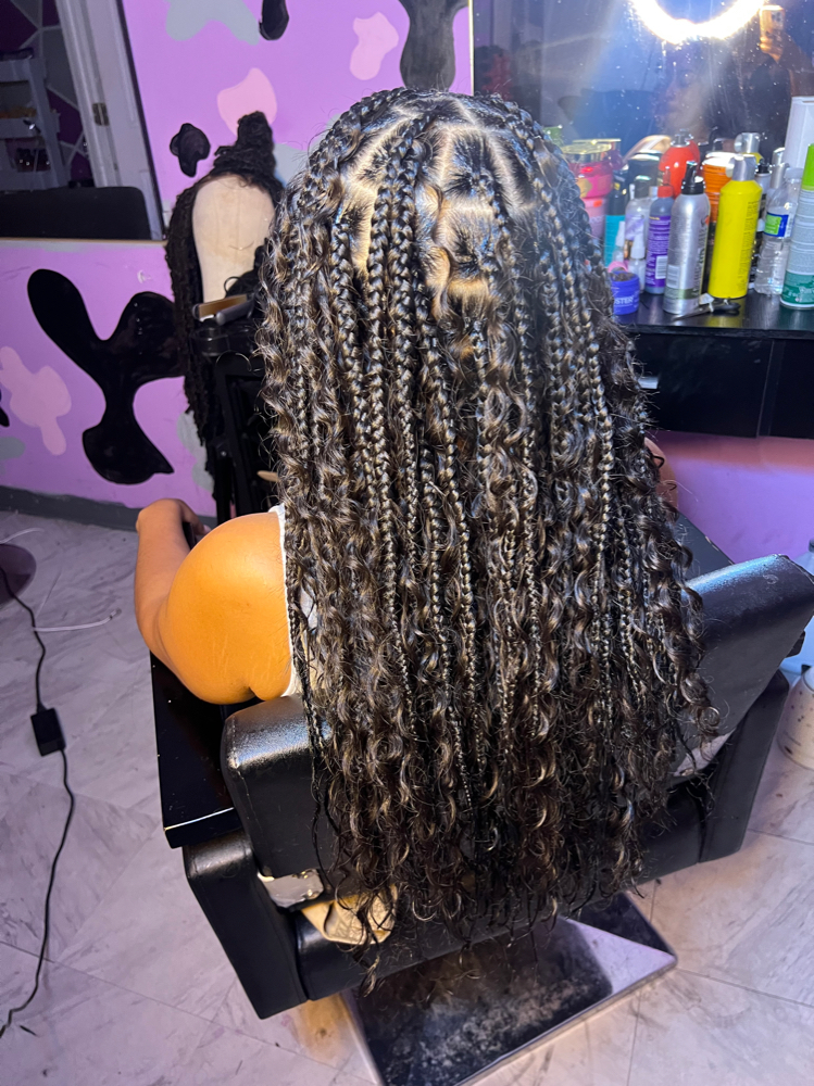 Meduim Boho Knotless (human Hair )