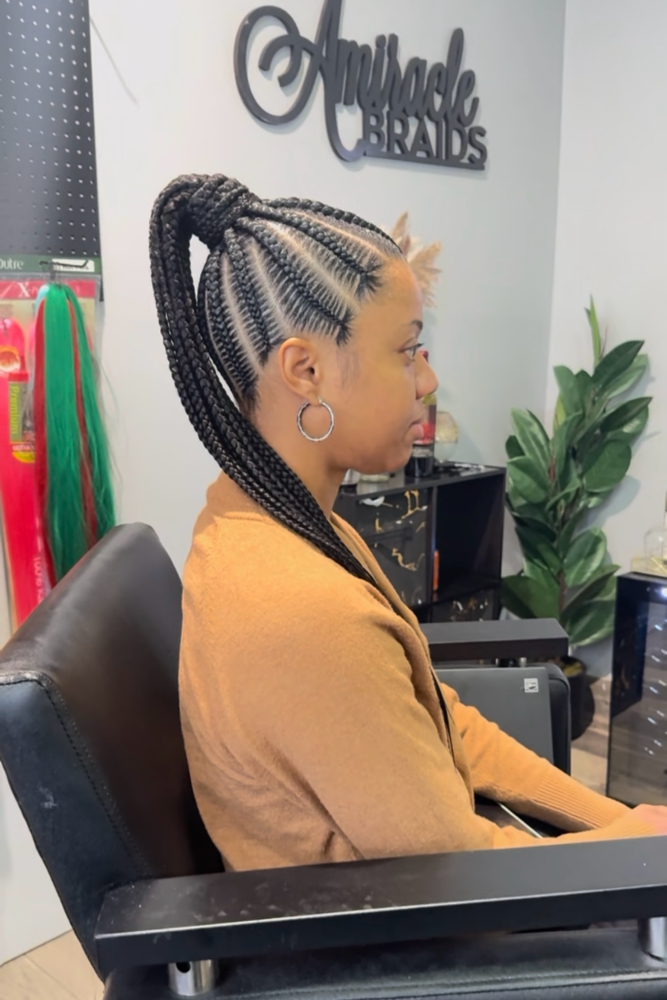 Ponytail (10-12 Stitch Braids)