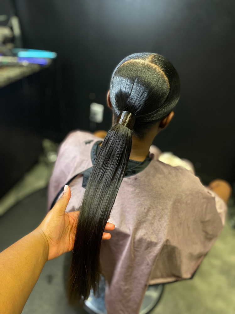 Middle Part Ponytail