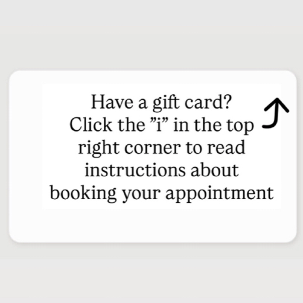 Have A Gift Card? Click “i” To Read at Sacred Hour Head Spa in Greenville, SC