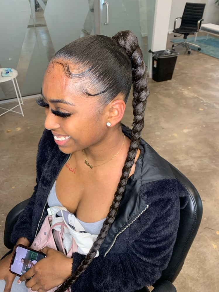 Sleek Ponytail w/Braiding Hair at HairTechNiquee in Dallas, TX