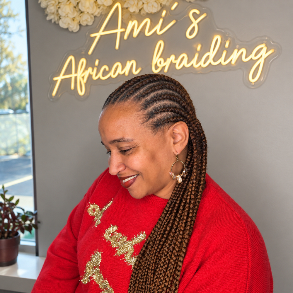 Straight Back Cornrows at Braids by Ami in Geneva Illinois, IL