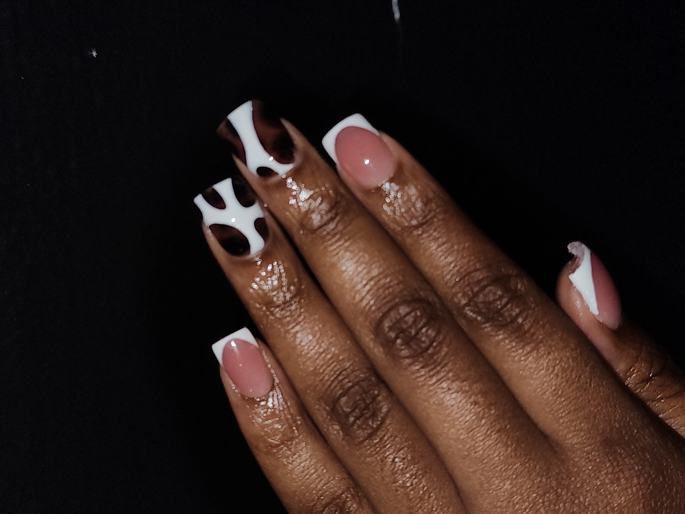 Creative French Full Set Short at Tenia Does Nails in Saraland, AL