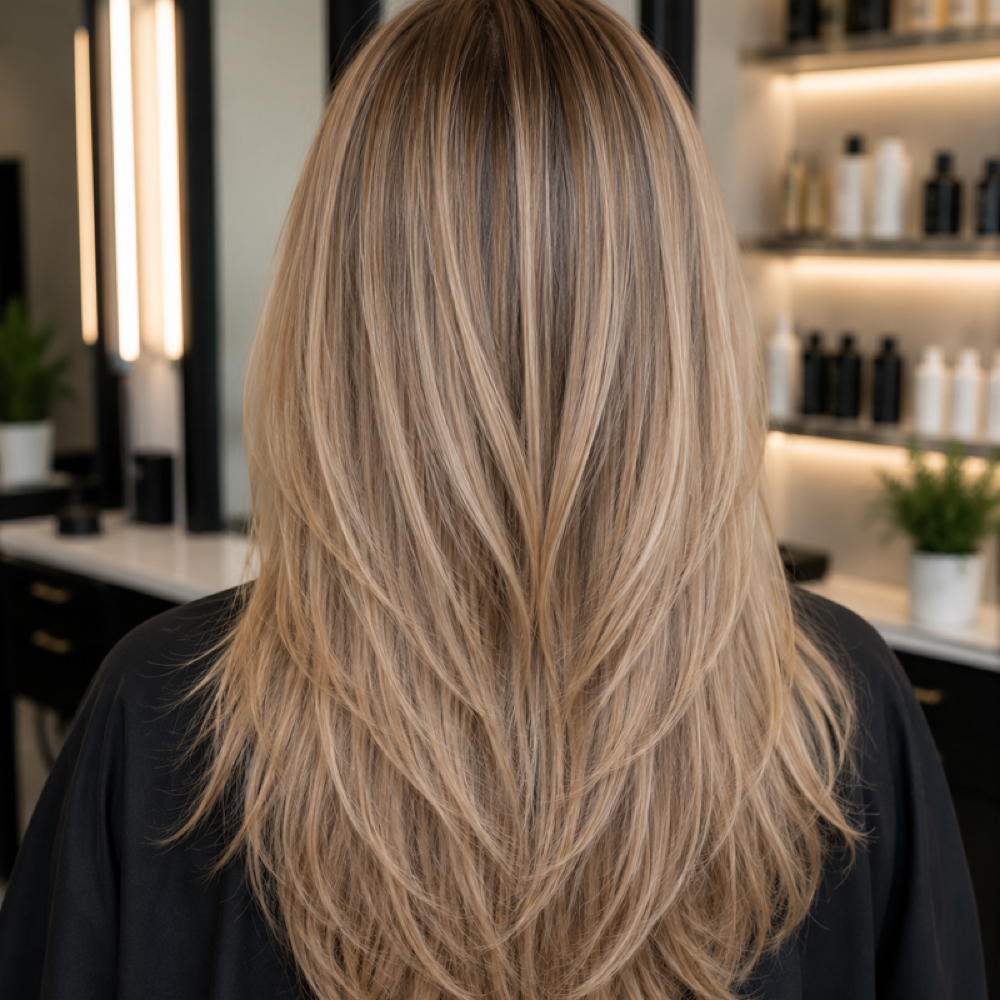 Base Color +  Full Highlight at Edit Hair Salon in Brentwood, TN