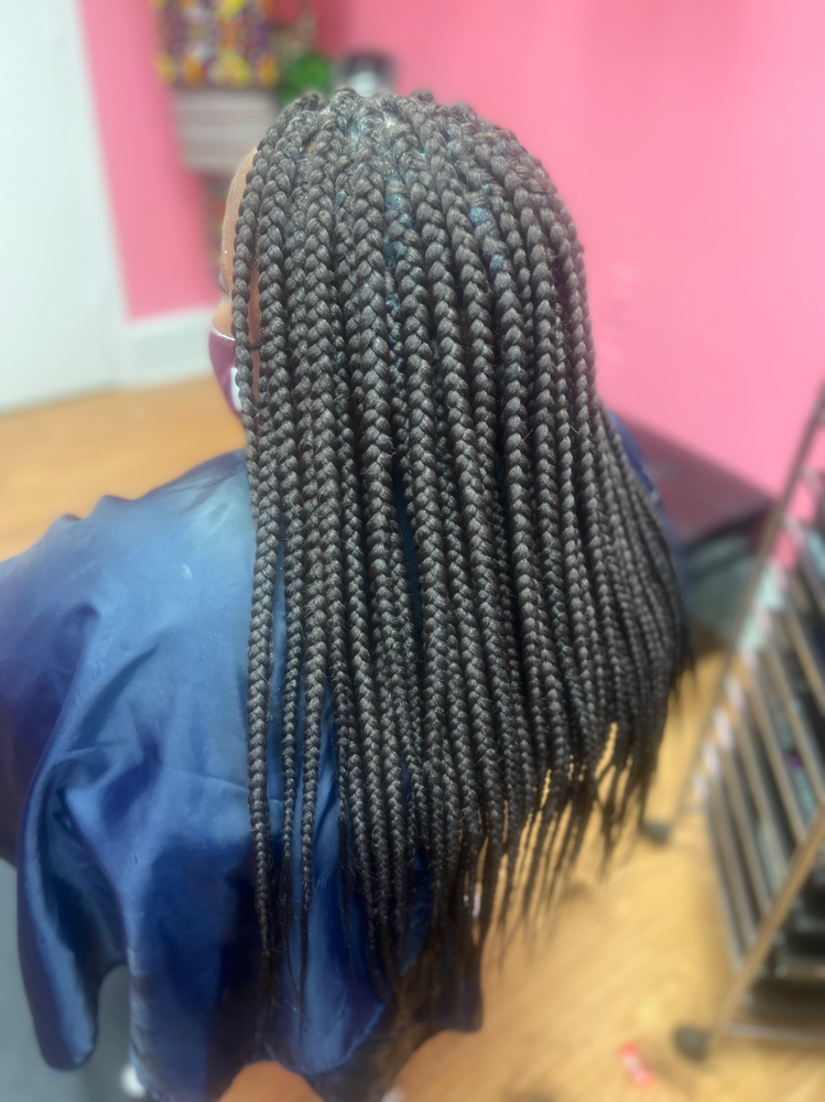 Large Box Braids Waist Length