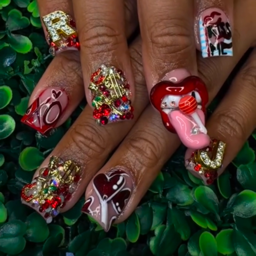 3D Nail Art at QueenTeeNailsLLC in Newport News, VA