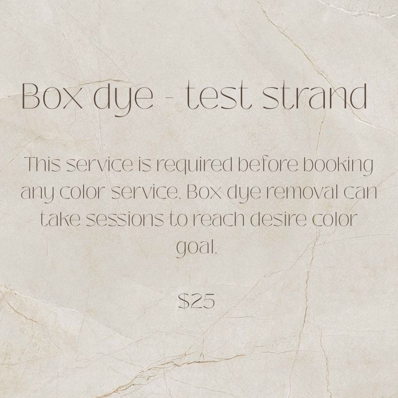 THE BOX DYE - TEST STRAND