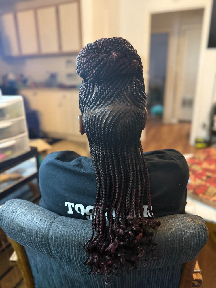 Small Braided Updo at Anointed Hands Braids By Ty in Mesquite, TX