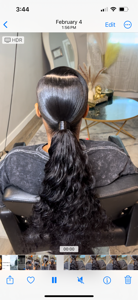 Ponytail With Braid Or Bundle