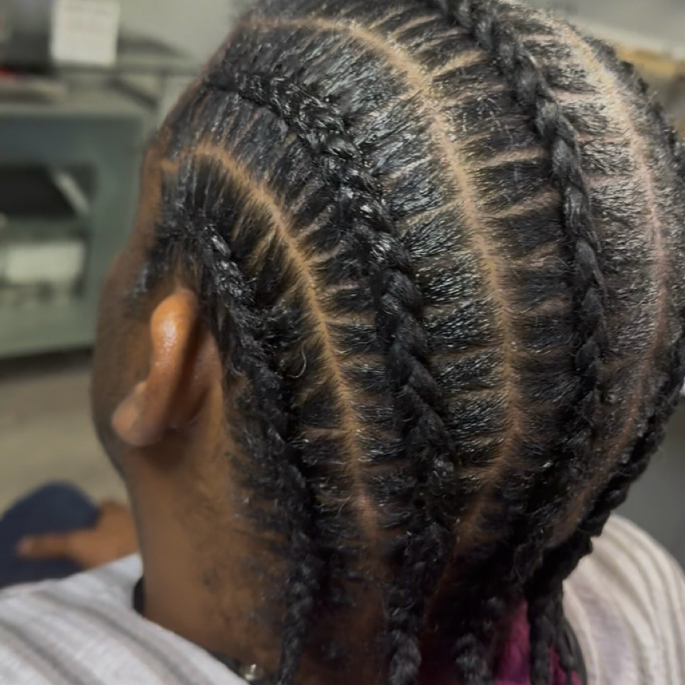 Natural Hair Stitch (7-10) Braids at U’Neek HairStoree, Hair Artistry Salon in Stafford, VA