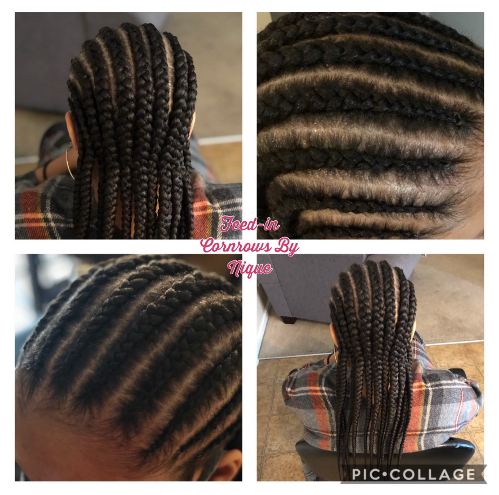 Cornrows and Buns (feed-ins)