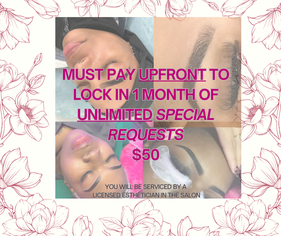 Monthly Unlimited Special Requests at Lash Like Me in Kenosha, WI