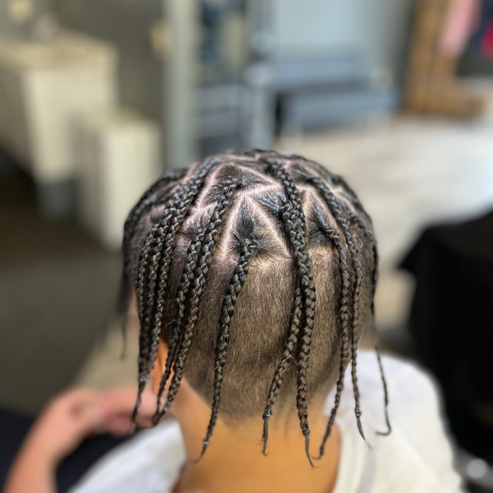 Box Braids Half Head at KenzKuts in Eau Claire, WI