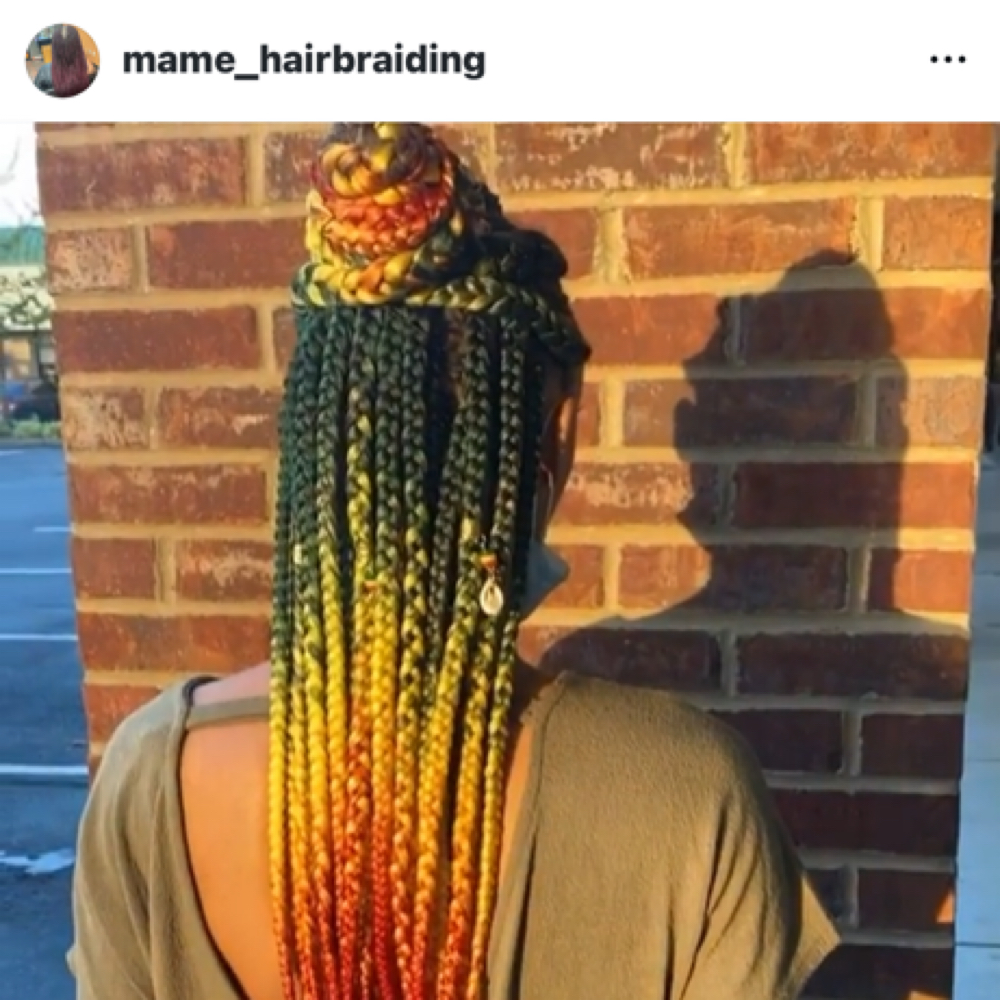 Box Braids at Mame’s  hair braiding in Cordova, TN