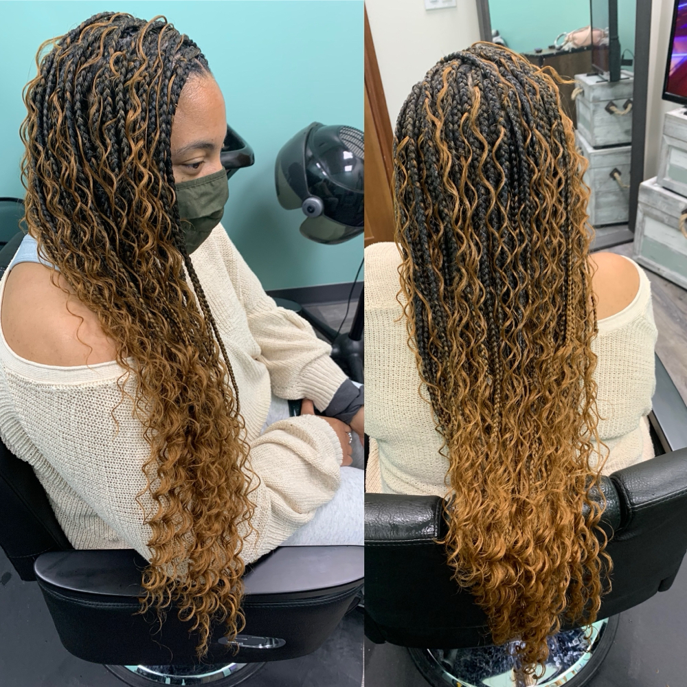 Bohemian Box Braid Waist Length