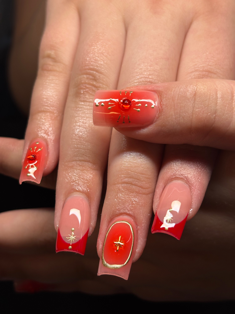 Gelx Nails w/ Freestyle Nail Art
