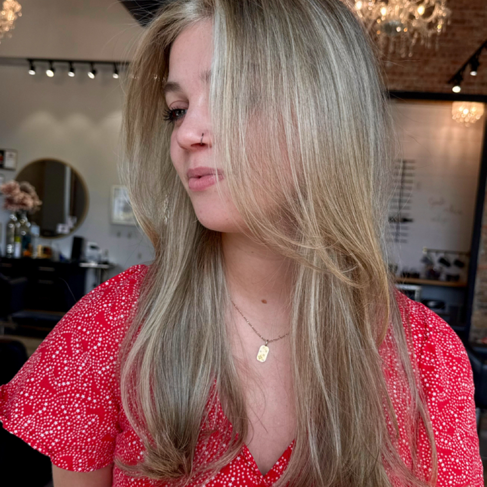 Partial Highlight & Haircut at BLOOM Beauty & Brows in Geneva, IL