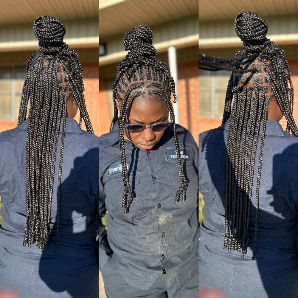 Medium Half Up/Half Down/ Fulani’s