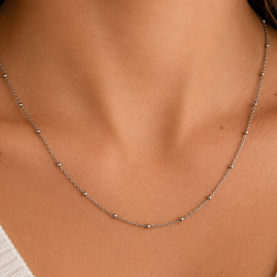 Stainless Steel Necklace at Calm Creations Permanent Jewelry in Erie, PA