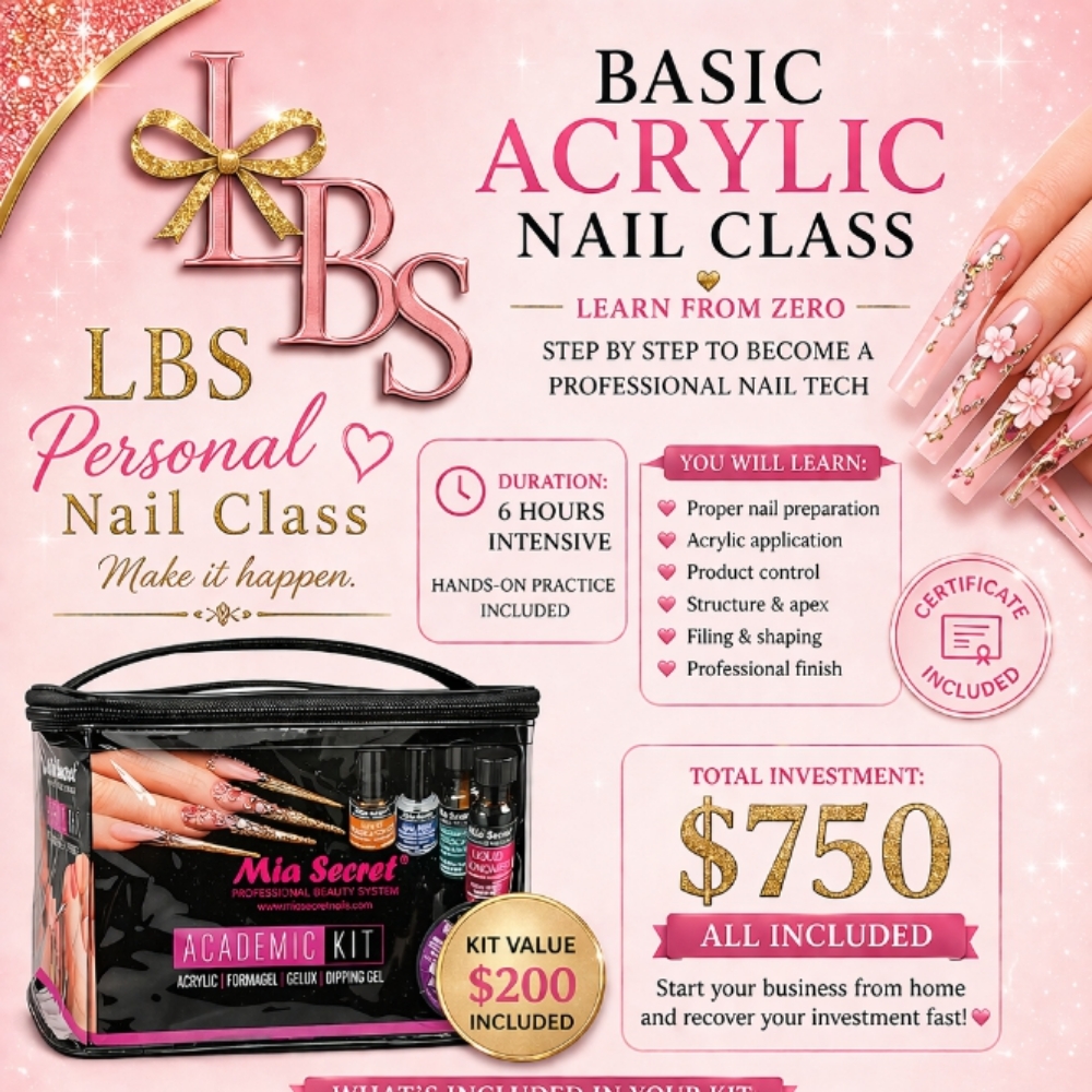 Basic Acrylic Nail Class at Lucy's Nails in Plattsburgh, NY