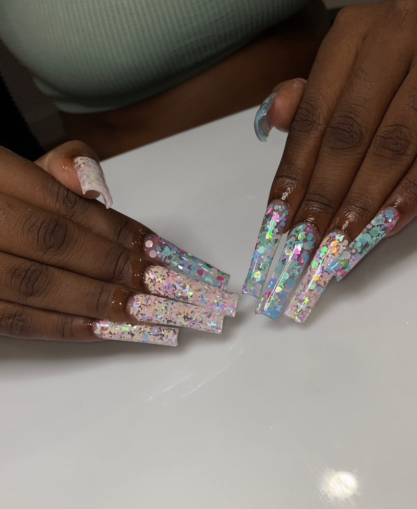 XL Glitter Acrylic Fullset