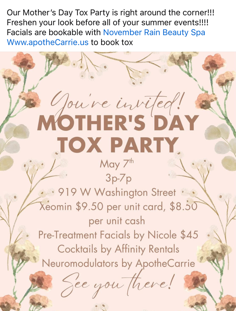 Tox Party Express Facial!