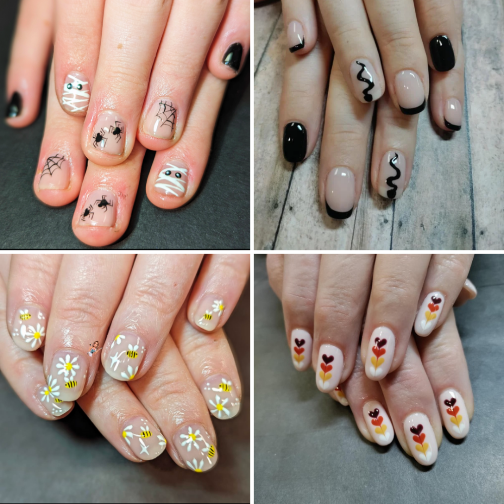 Gel Polish On Natural Nails- 3-4 Finger Art Per Hand