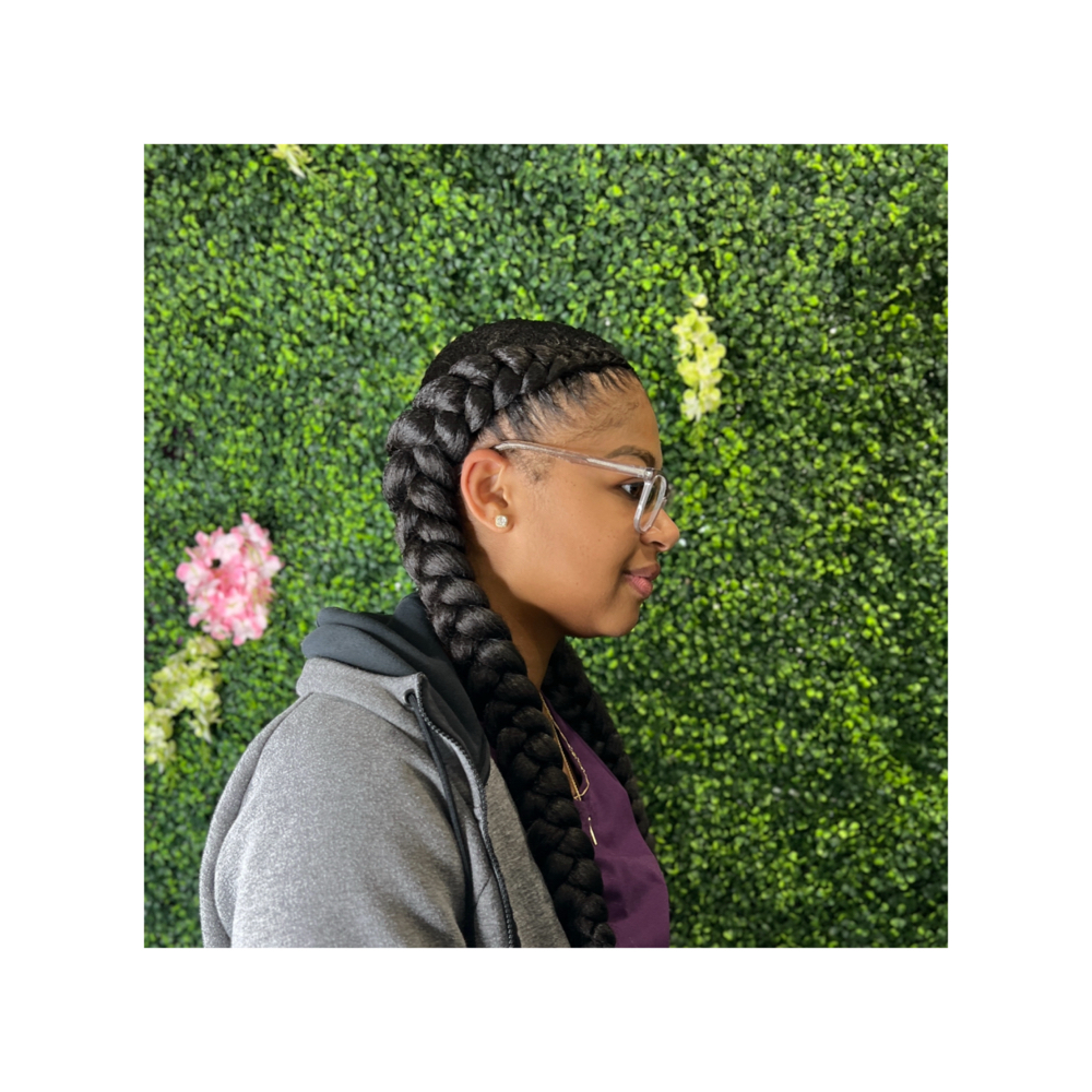 Two French braid at Marcelle Crown Studio in Pantego, TX