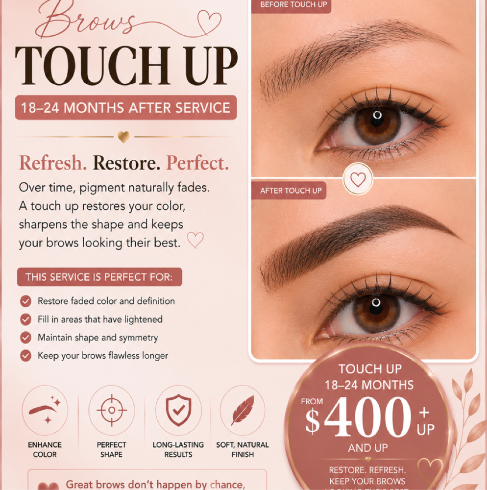 BROWS TOUCH UP 18-24 MONTHS at Blink By Jenny lashes & brows studio in Jacksonville, FL