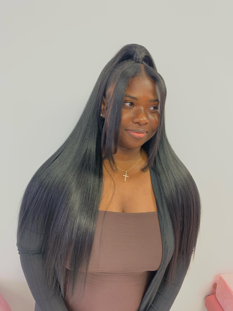 Basic Half Up Half Down Sew In