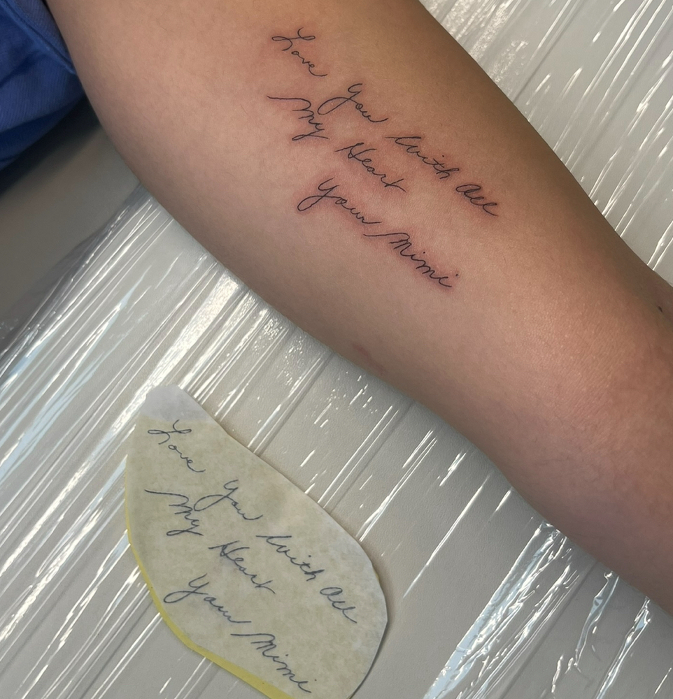 handwriting tattoo