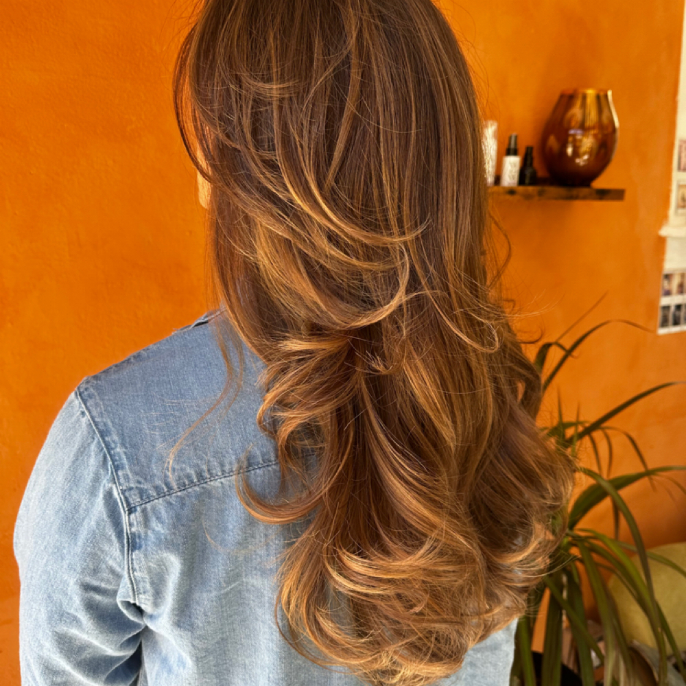 Roller Set For Long Hair at The Blowdry Lounge in San Diego, CA