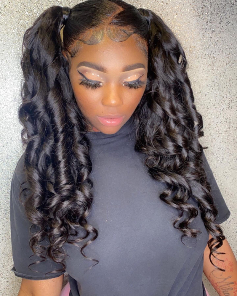 1-Frontal w/ 2-Ponytails