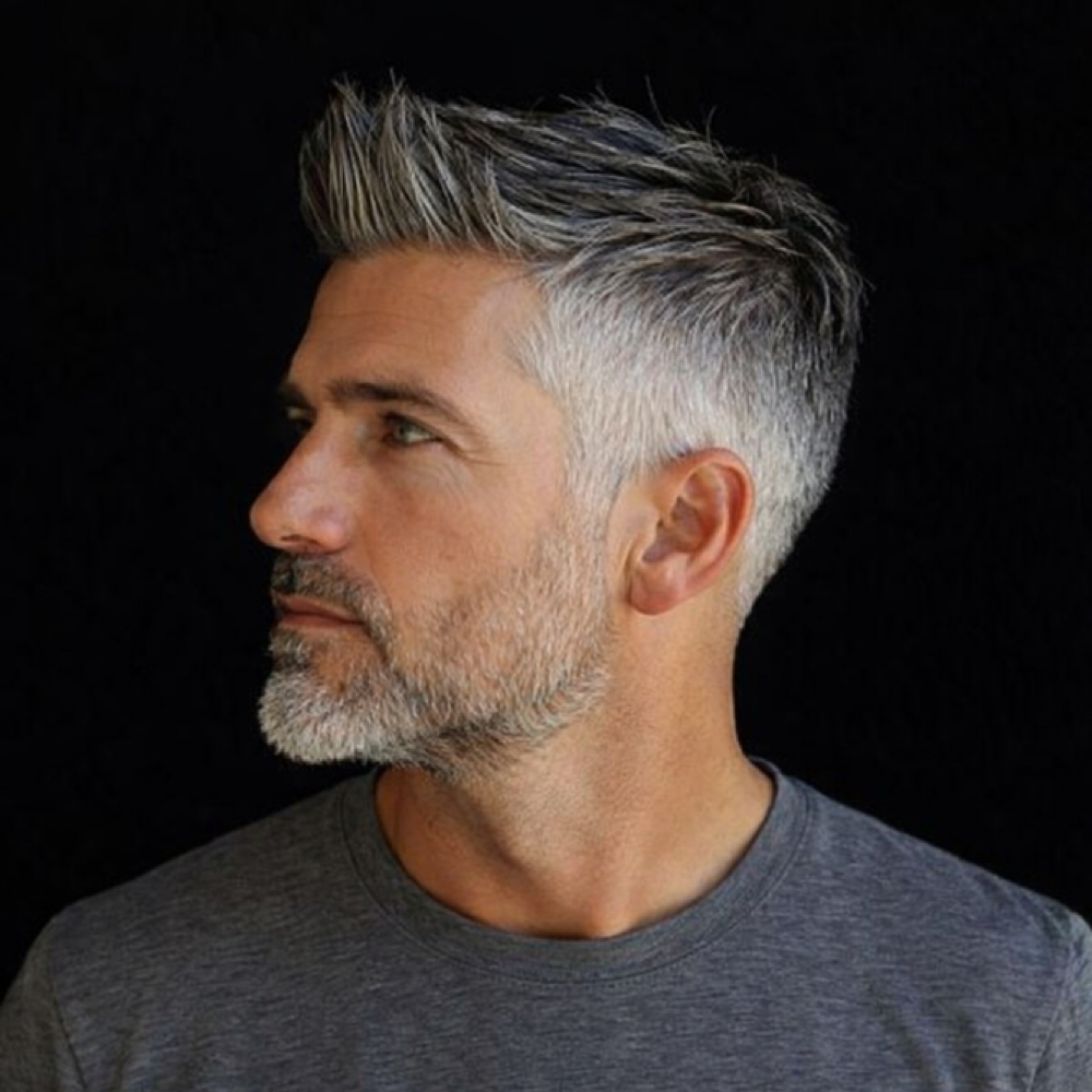Grey Blending Color at Gentlemens Reserve Hair studio in Highlands Ranch, CO