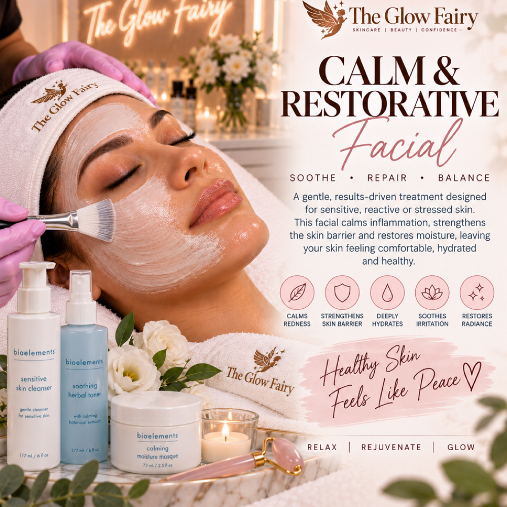 CALM & RESTORE FACIAL at the glowfairy spa in framingham, MA