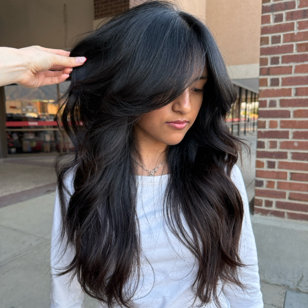 LONG HAIRCUT/TEXTURED HAIRCUT at Prime Color Concept | Hair by Emily Park in Sandy, UT