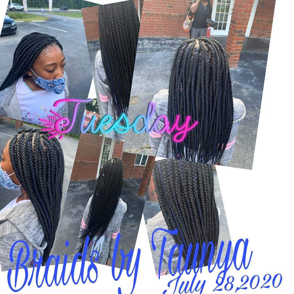 Midback Boxbraids at Taunya's Hair Thair-apy in Hinesville, GA
