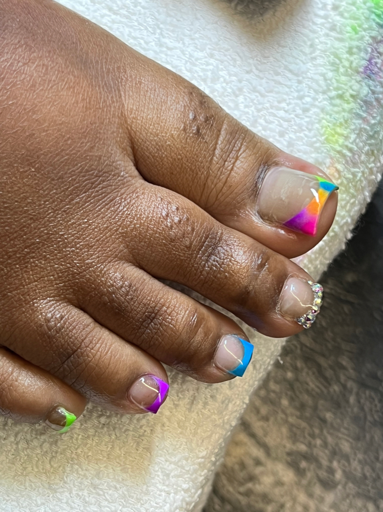 Acrylic Toes w/ Pedicure