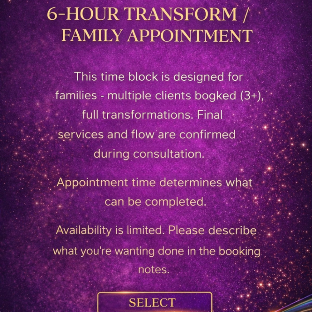 ⏱ 6-Hr Transform/Family Appointment at Jazzy Zena' in Arlington, TX